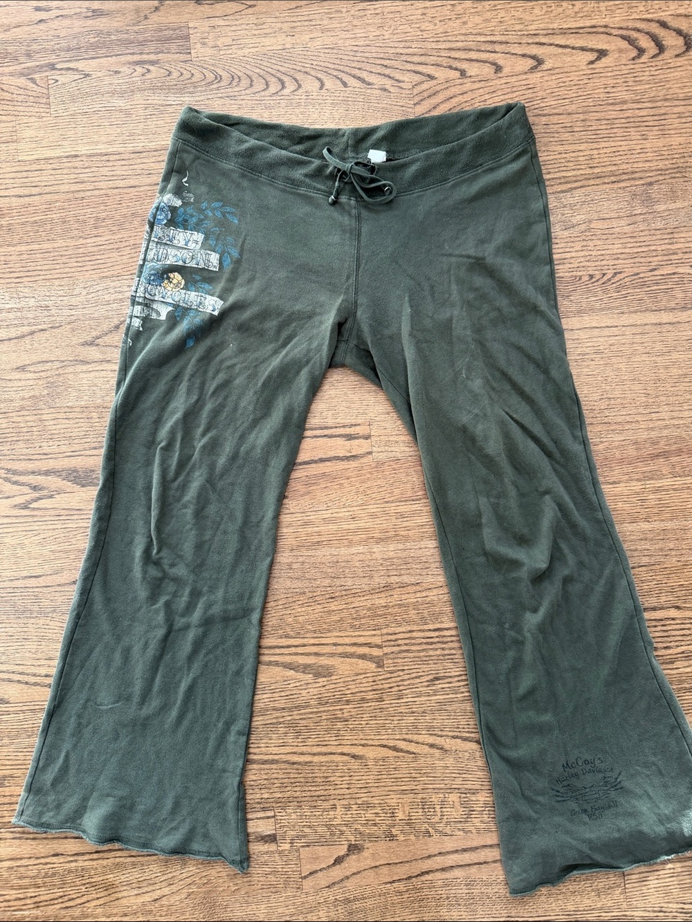 Harley-Davidson Olive Green Women's Boot Cut sweat Pants with Drawstring